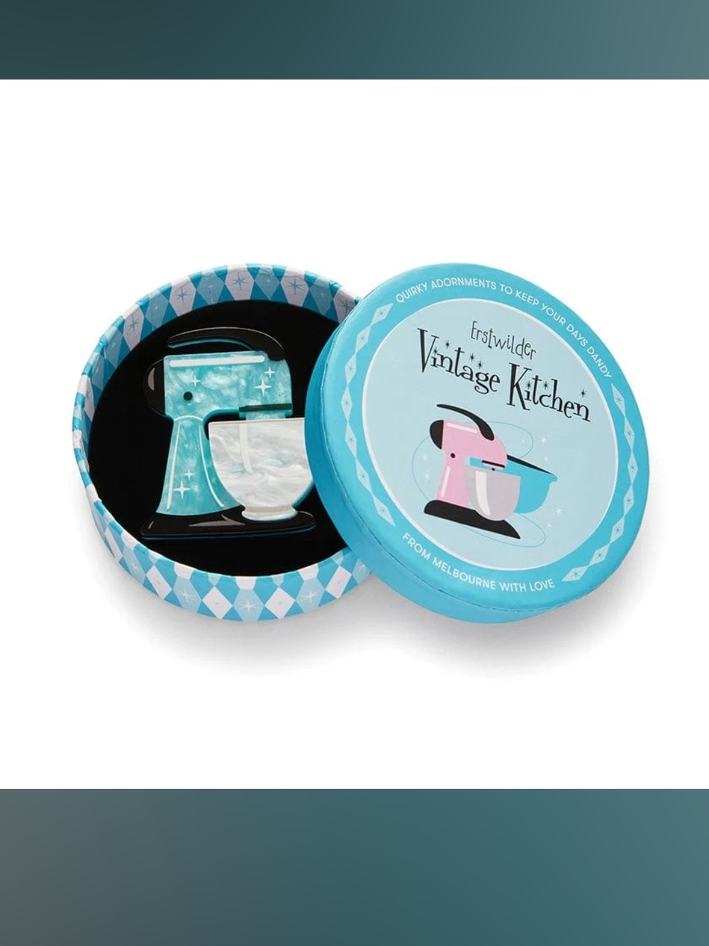 Spin Me Right Round Brooch Erstwilder Blue
